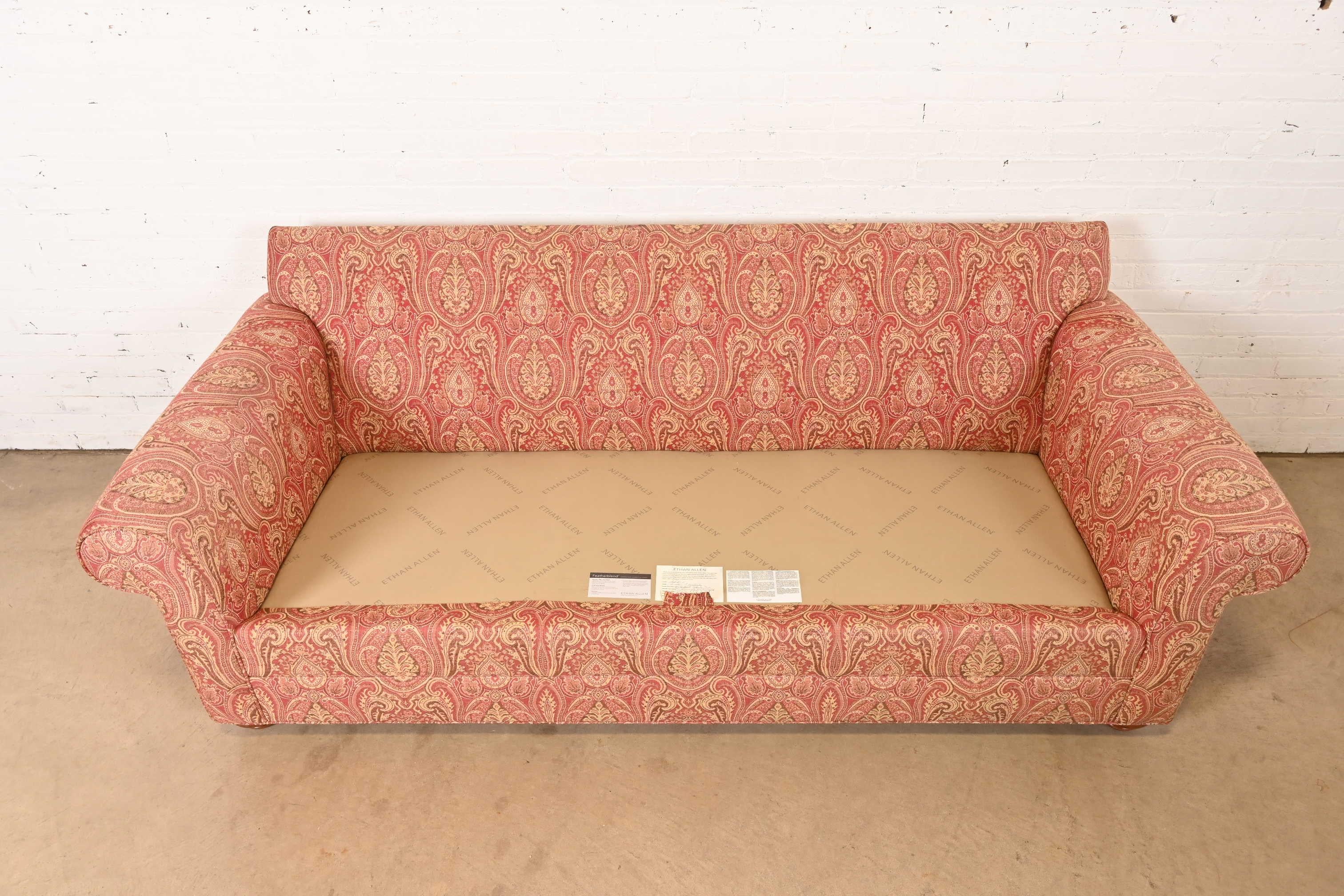 Contemporary Paisley Upholstered Sofa For Sale 2