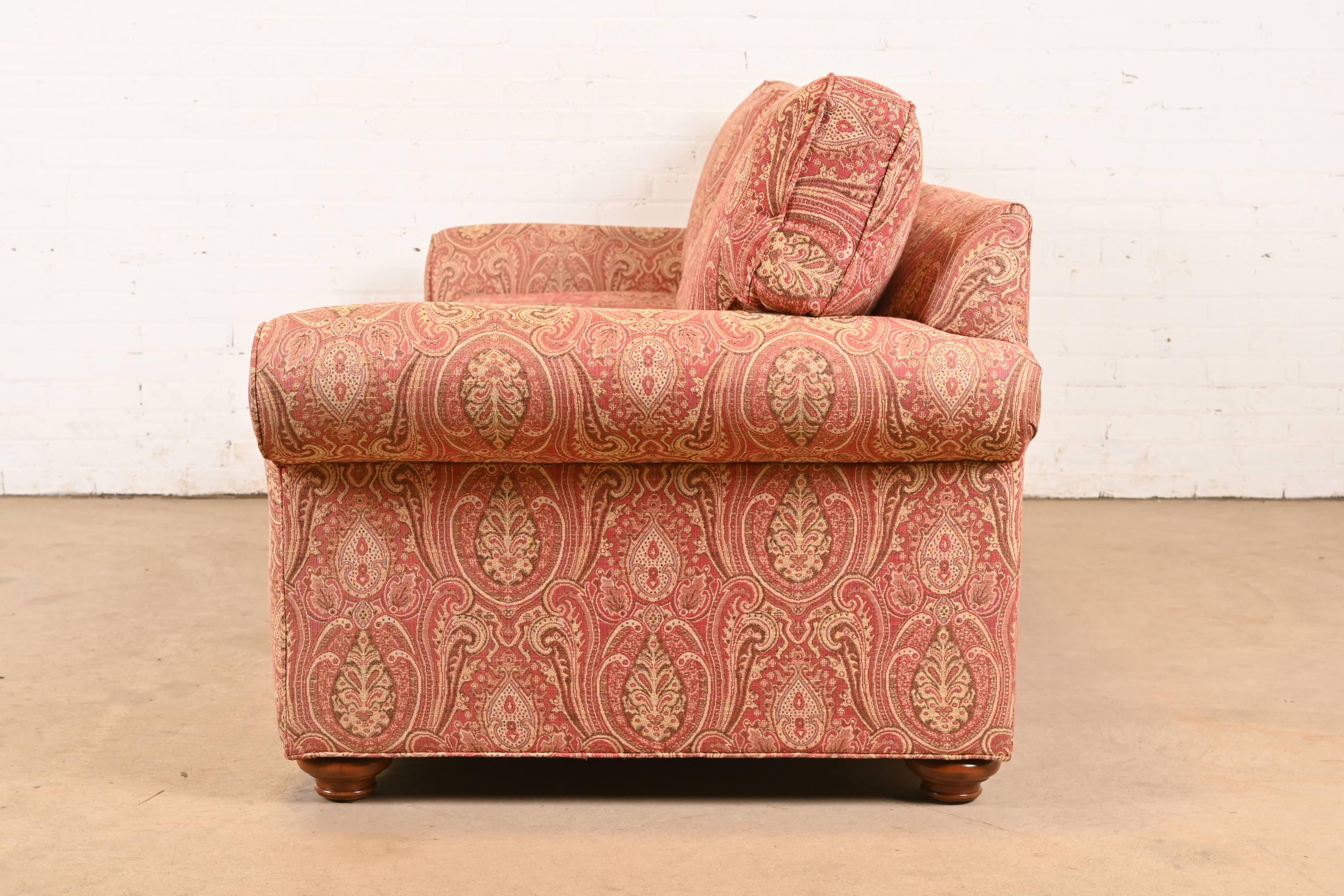 Contemporary Paisley Upholstered Sofa For Sale 3