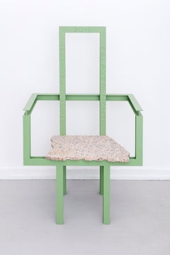 Fauteuil contemporain Palazzo en fer avec assise en dalle de granit de Fredrik Paulsen