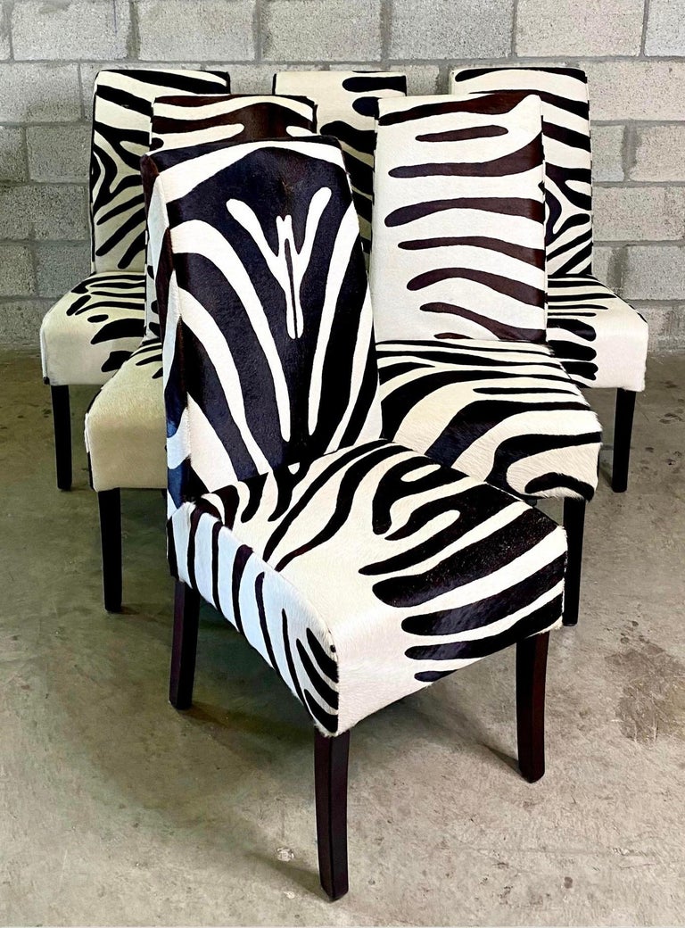Contemporary Palecek Zebra Dining Chairs, Set of 6 at 1stDibs palecek