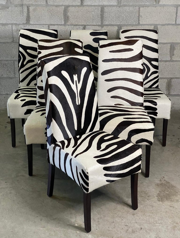 Contemporary Palecek Zebra Dining Chairs, Set of 6 at 1stDibs palecek