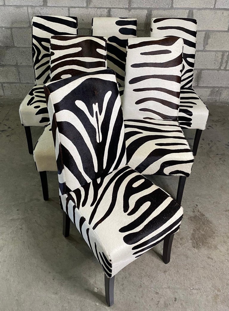 Contemporary Palecek Zebra Dining Chairs, Set of 6 at 1stDibs palecek