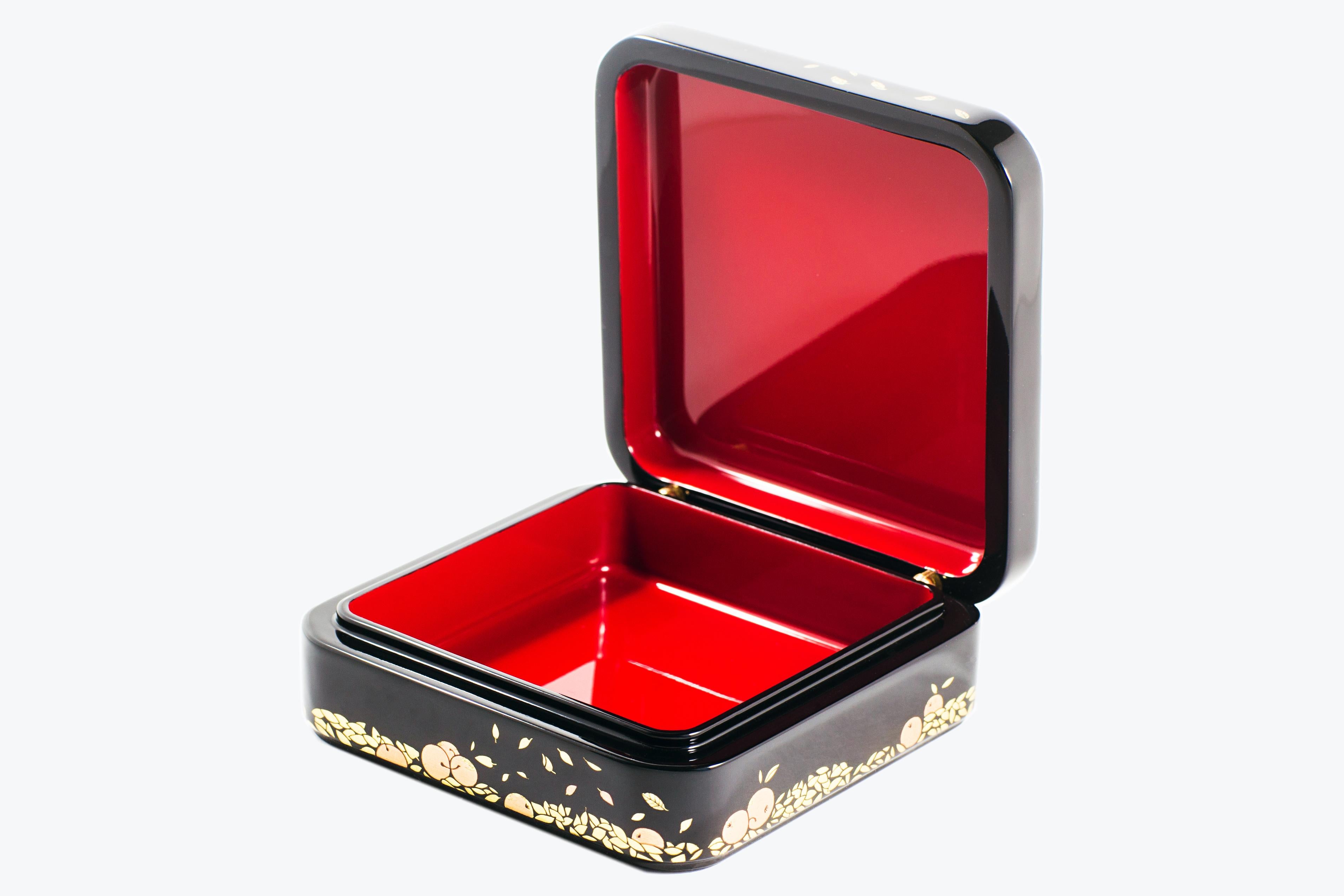 European Contemporary Palekh Lacquered Jewelry Box For Sale
