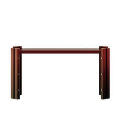 Console Paloma contemporanea in lacca con dettagli in ottone di Atelier Avo