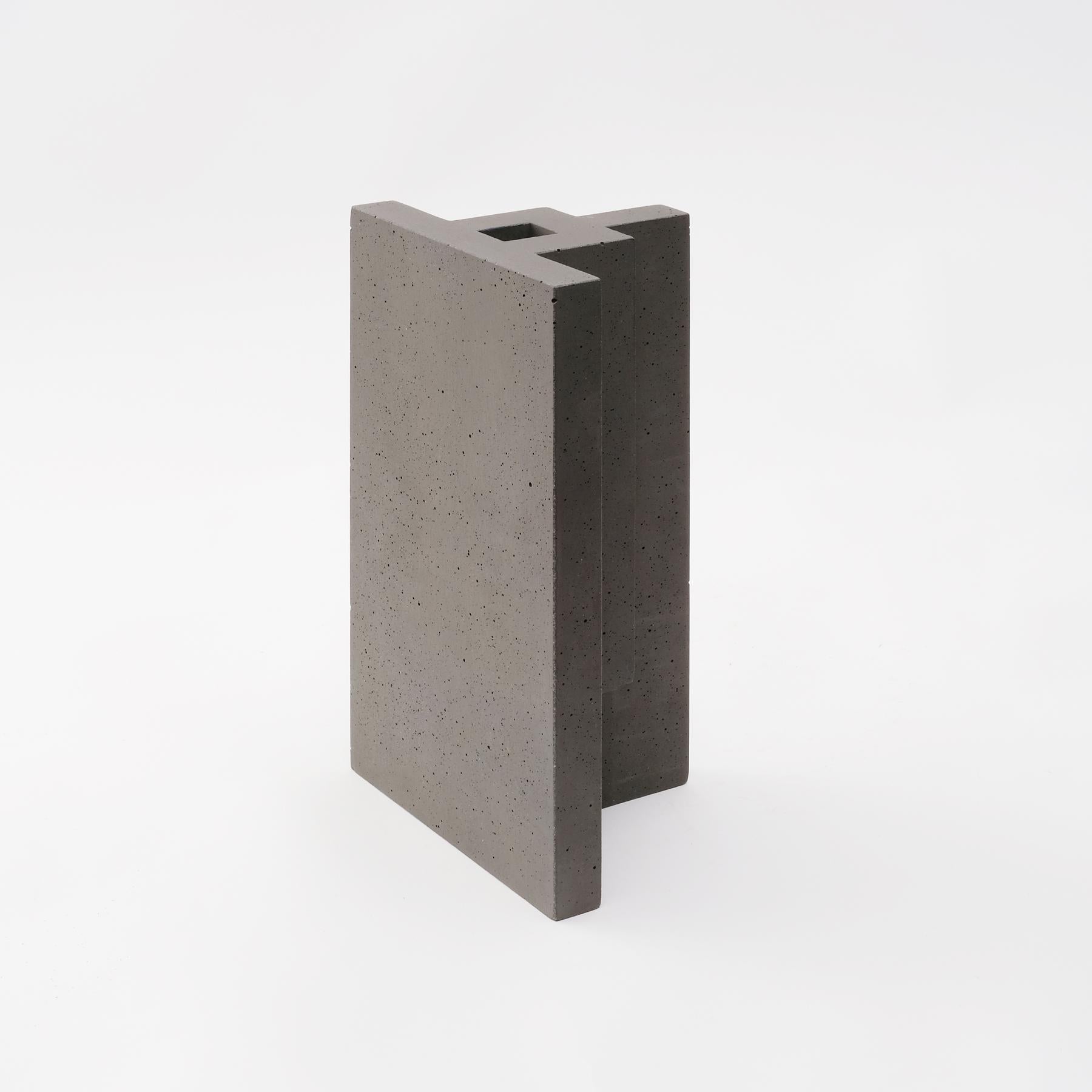 Modern Chandigarh I - Natural Concrete -  Design Vase Paolo Giordano Cement Cast For Sale
