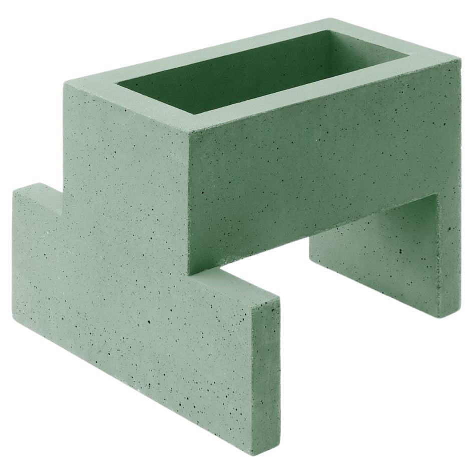 Chandigarh III - Mint Green - Design Vase Paolo Giordano Cement Cast For Sale