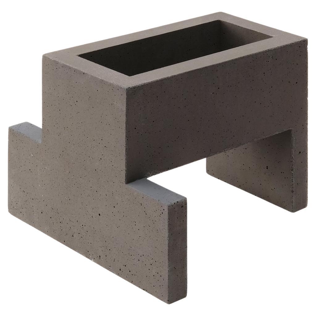 Chandigarh III - Natural Concrete -  Design Vase Paolo Giordano Cement Cast For Sale