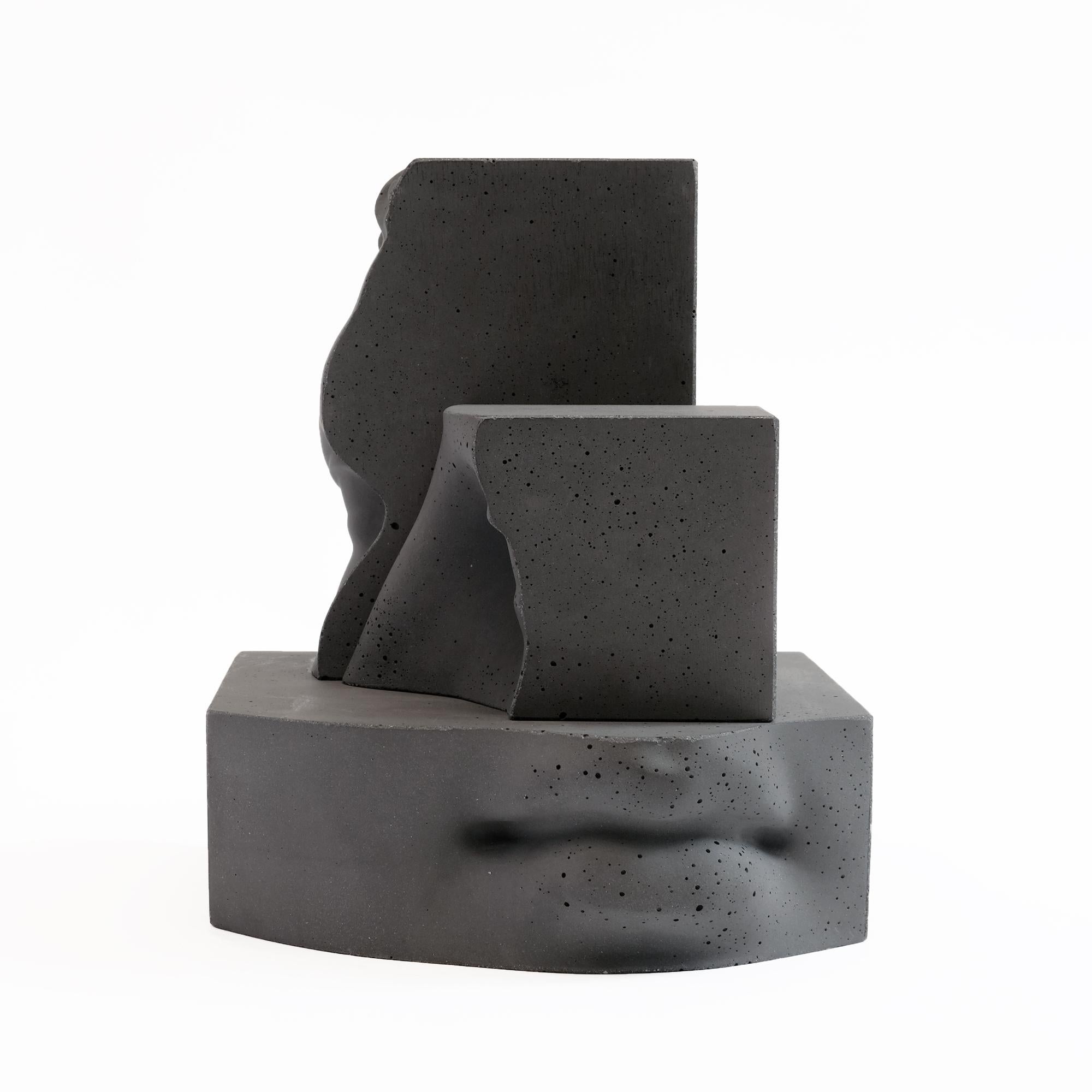 Contemporary Hermes - Dark Grey - Design Sculpture Paolo Giordano Concrete Cement Cast For Sale