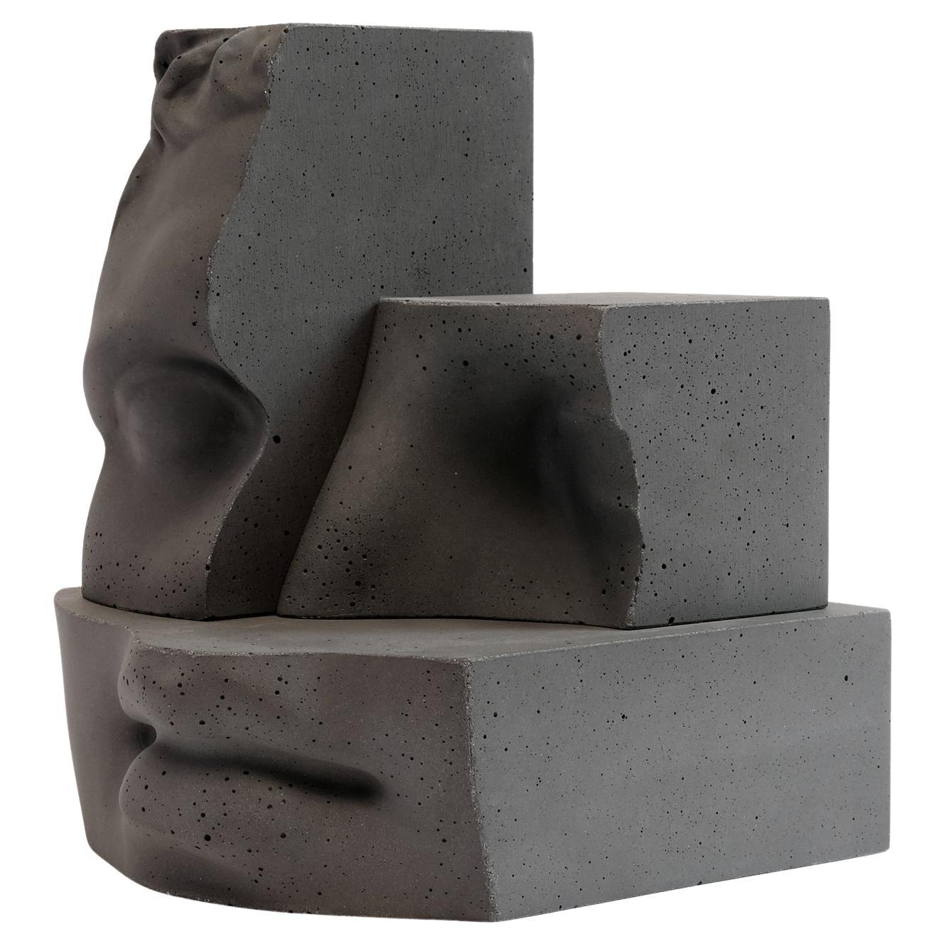 Hermes - Dark Grey - Design Sculpture Paolo Giordano Concrete Cement Cast For Sale