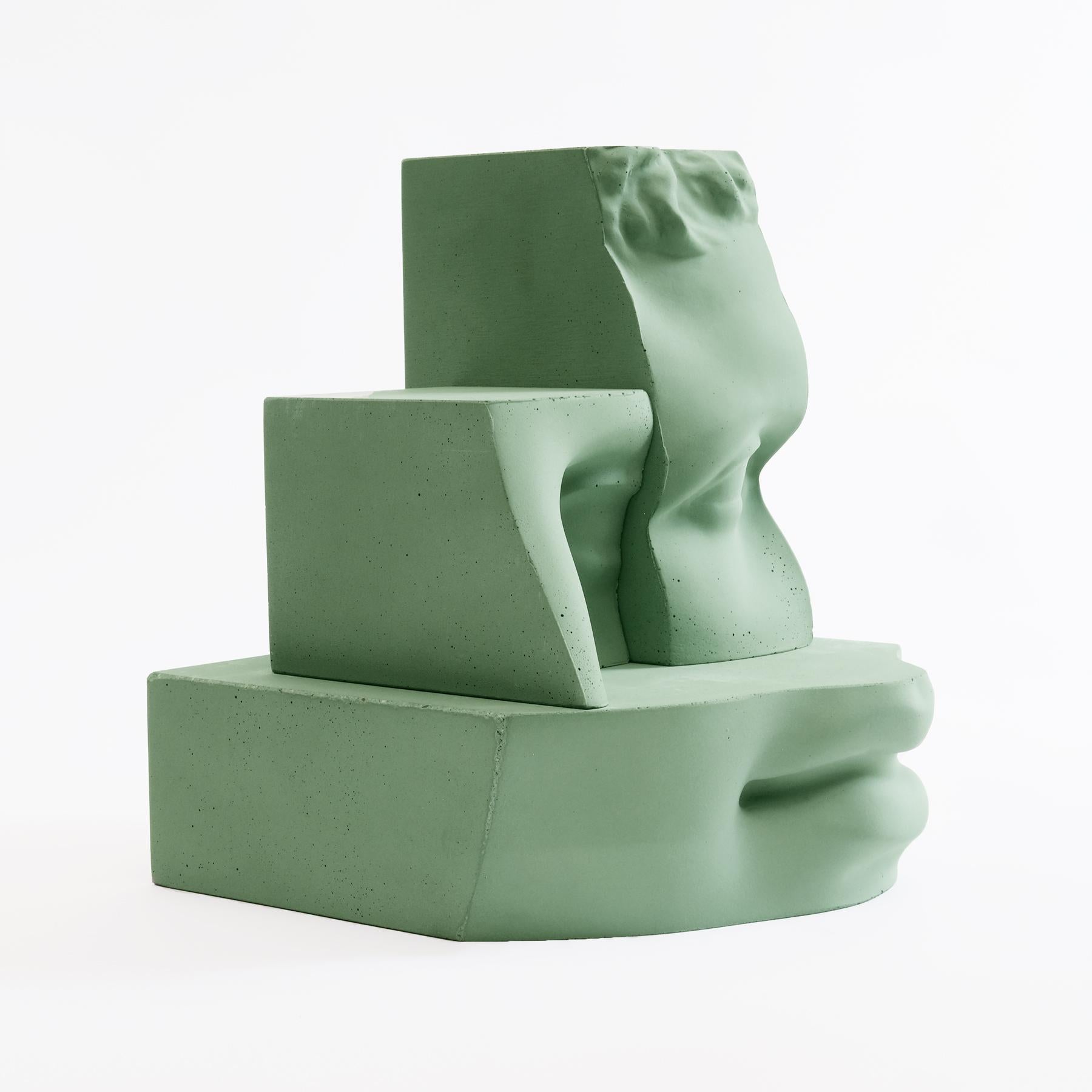 Modern Hermes - Mint Green - Design Sculpture Paolo Giordano Concrete Cement Cast For Sale