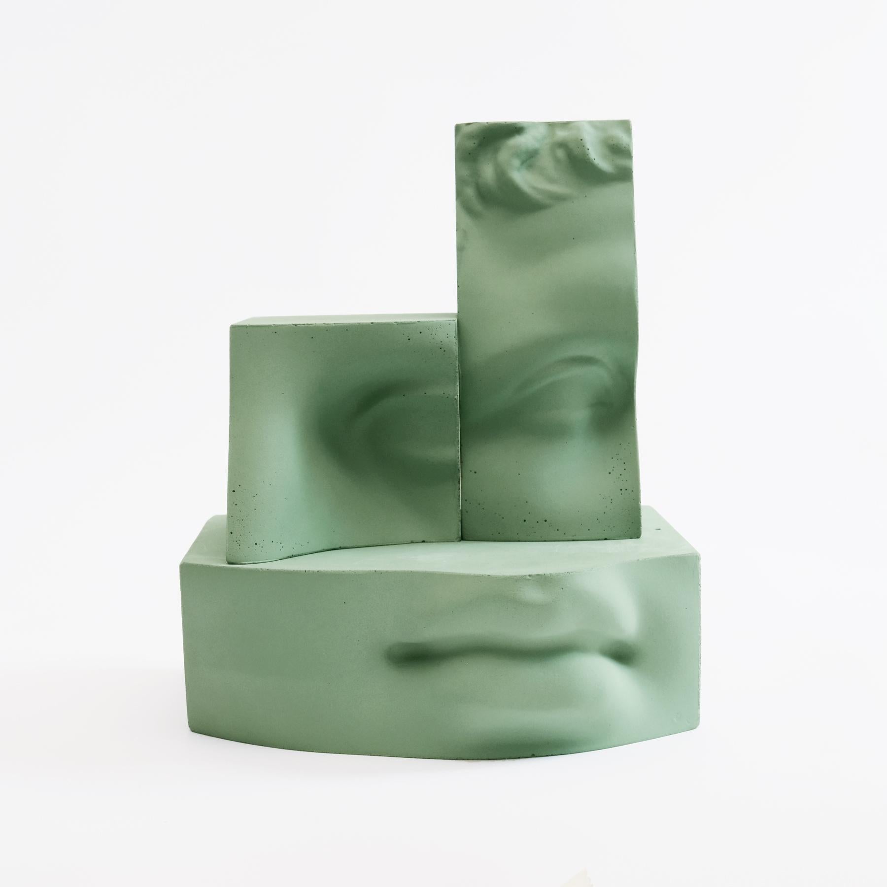 Italian Hermes - Mint Green - Design Sculpture Paolo Giordano Concrete Cement Cast For Sale