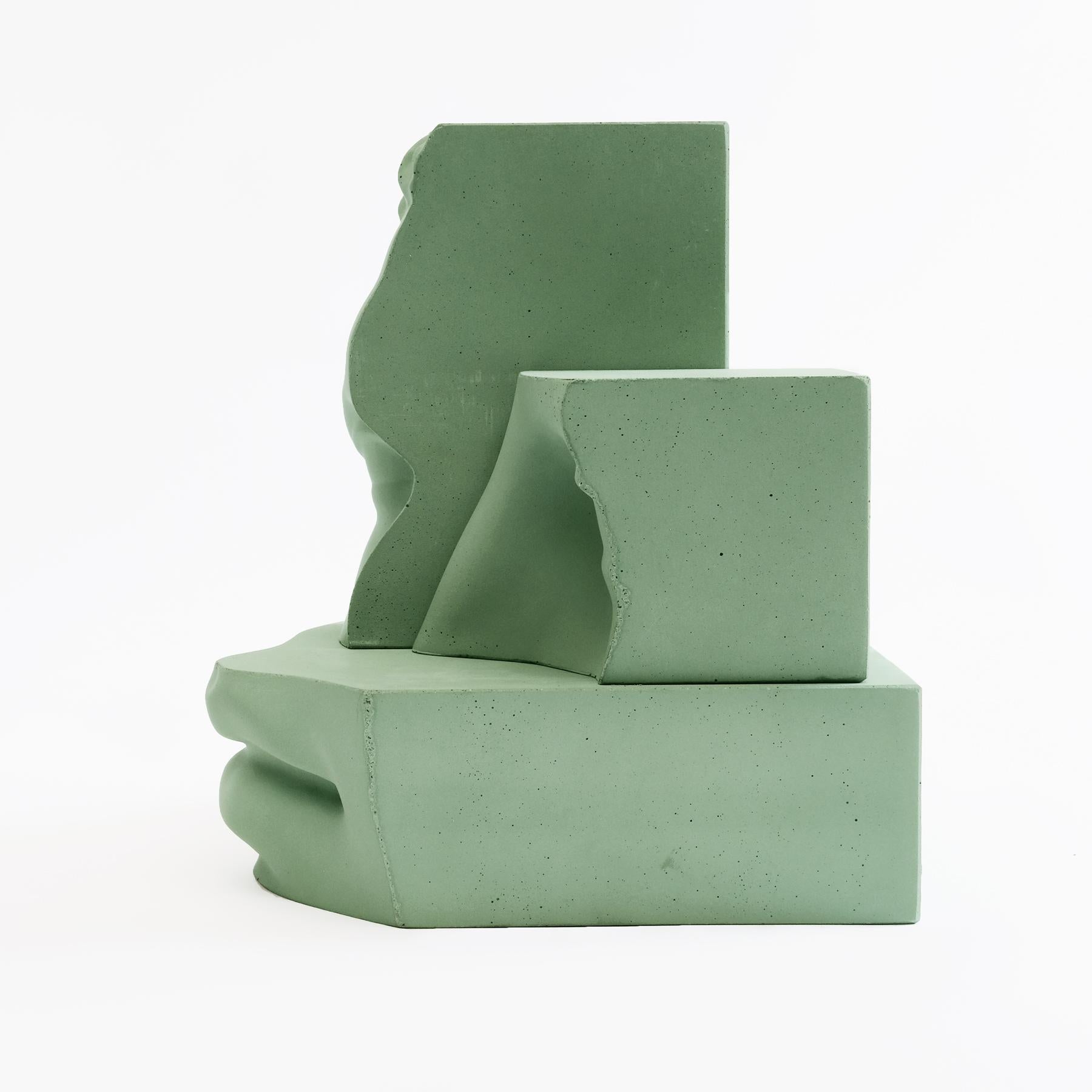 Contemporary Hermes - Mint Green - Design Sculpture Paolo Giordano Concrete Cement Cast For Sale