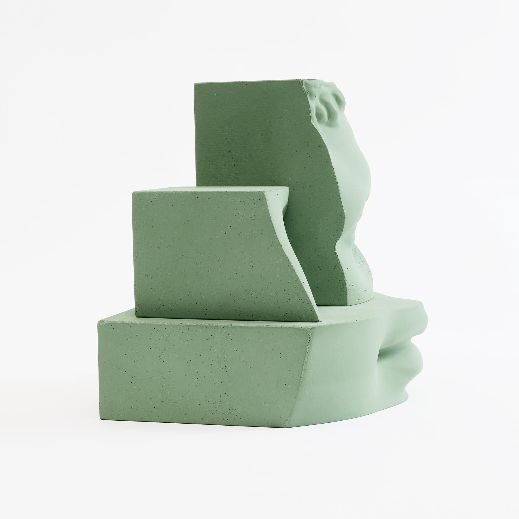 Hermes - Mint Green - Design Sculpture Paolo Giordano Concrete Cement Cast For Sale 1