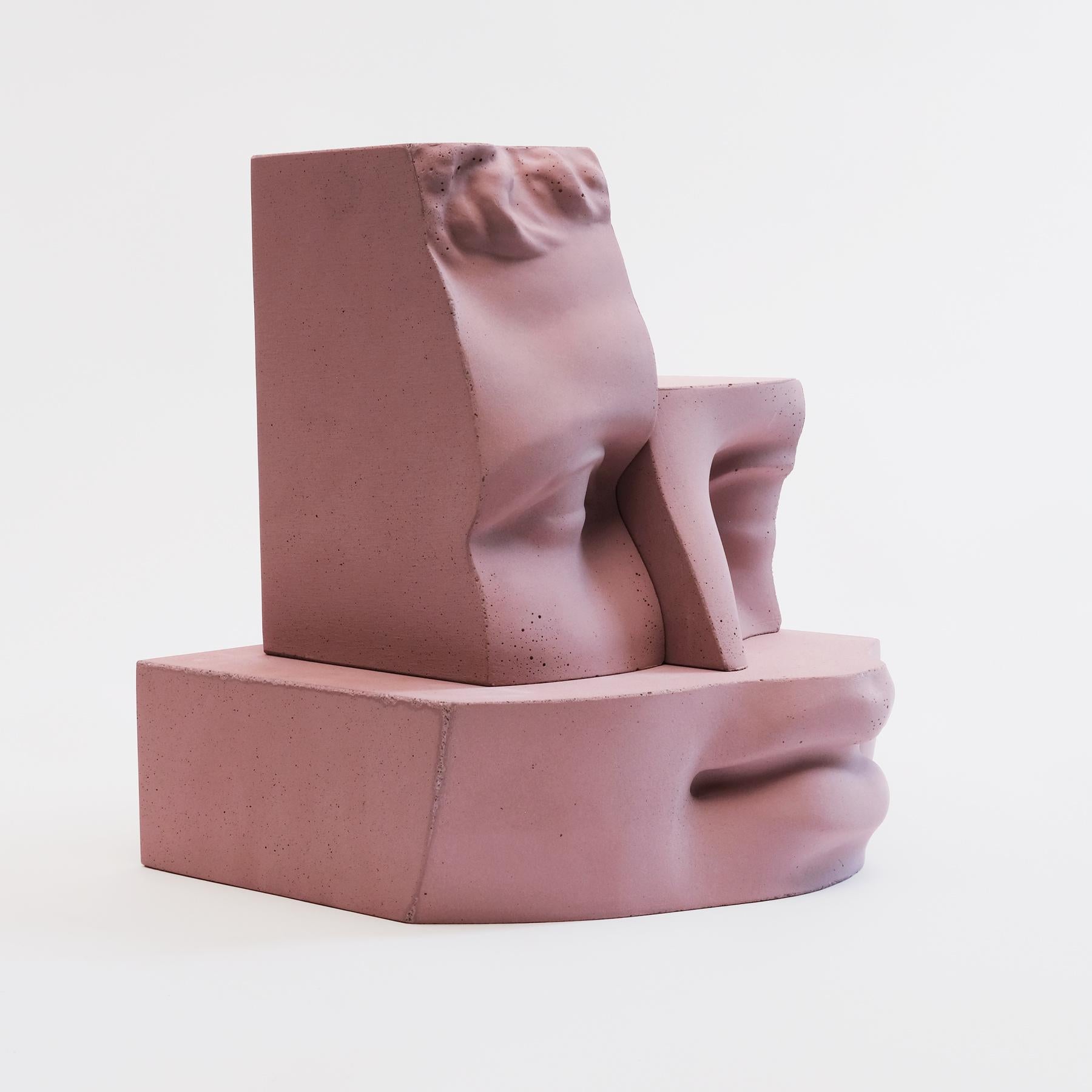 italien Sculpture en béton moulé en béton Paolo Giordano - Rose - Design Hermès en vente