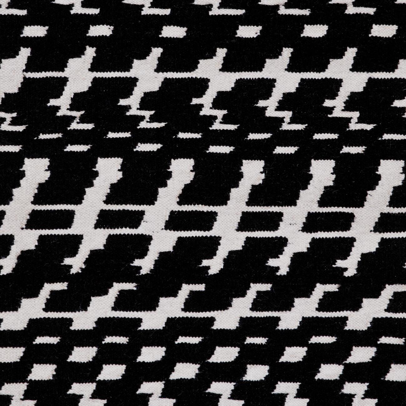 Modern Fuoritempo - Black White - Design Kilim Rug Paolo Giordano Wool Carpet Cotton For Sale