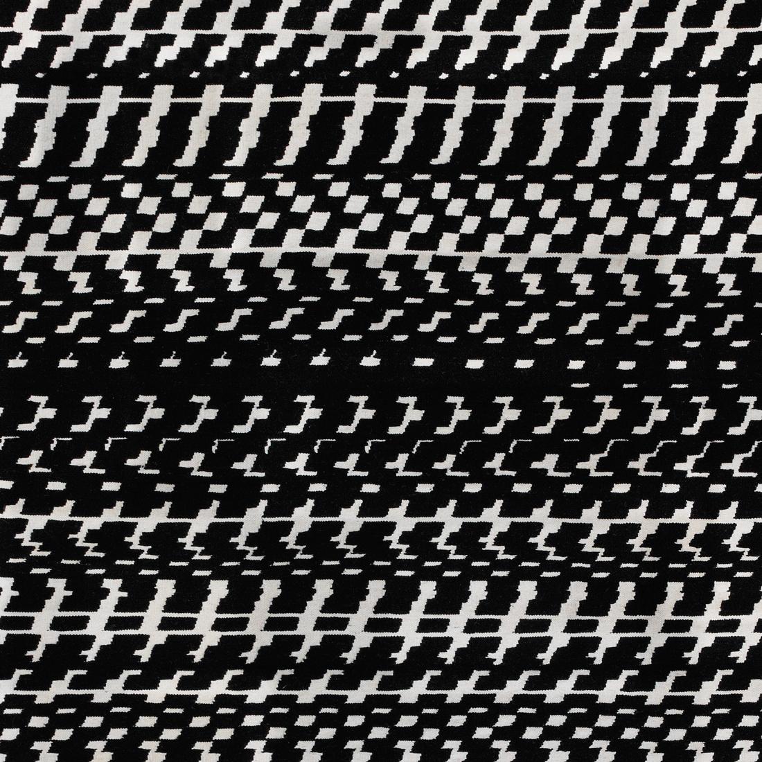Fuoritempo - Black White - Design Kilim Rug Paolo Giordano Wool Carpet Cotton In New Condition For Sale In MILANO, ML