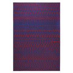 Fuoritempo - Red Blue - Design Kilim Rug Paolo Giordano Wool Carpet Cotton