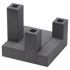 Tre Torri - Béton naturel - Vase modulaire design Paolo Giordano moulé en ciment