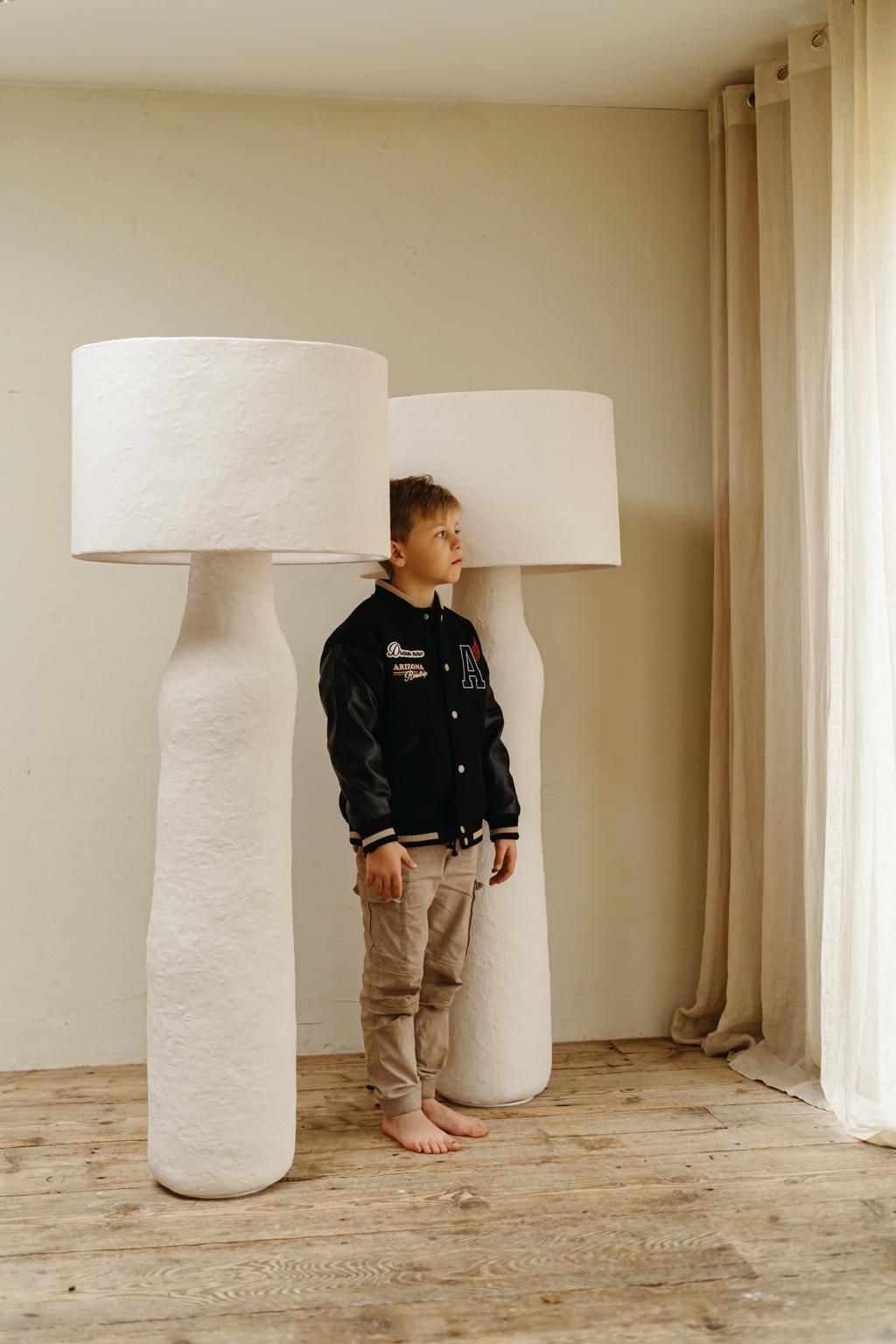 Contemporary Papier Maché Floor Lamp For Sale 1