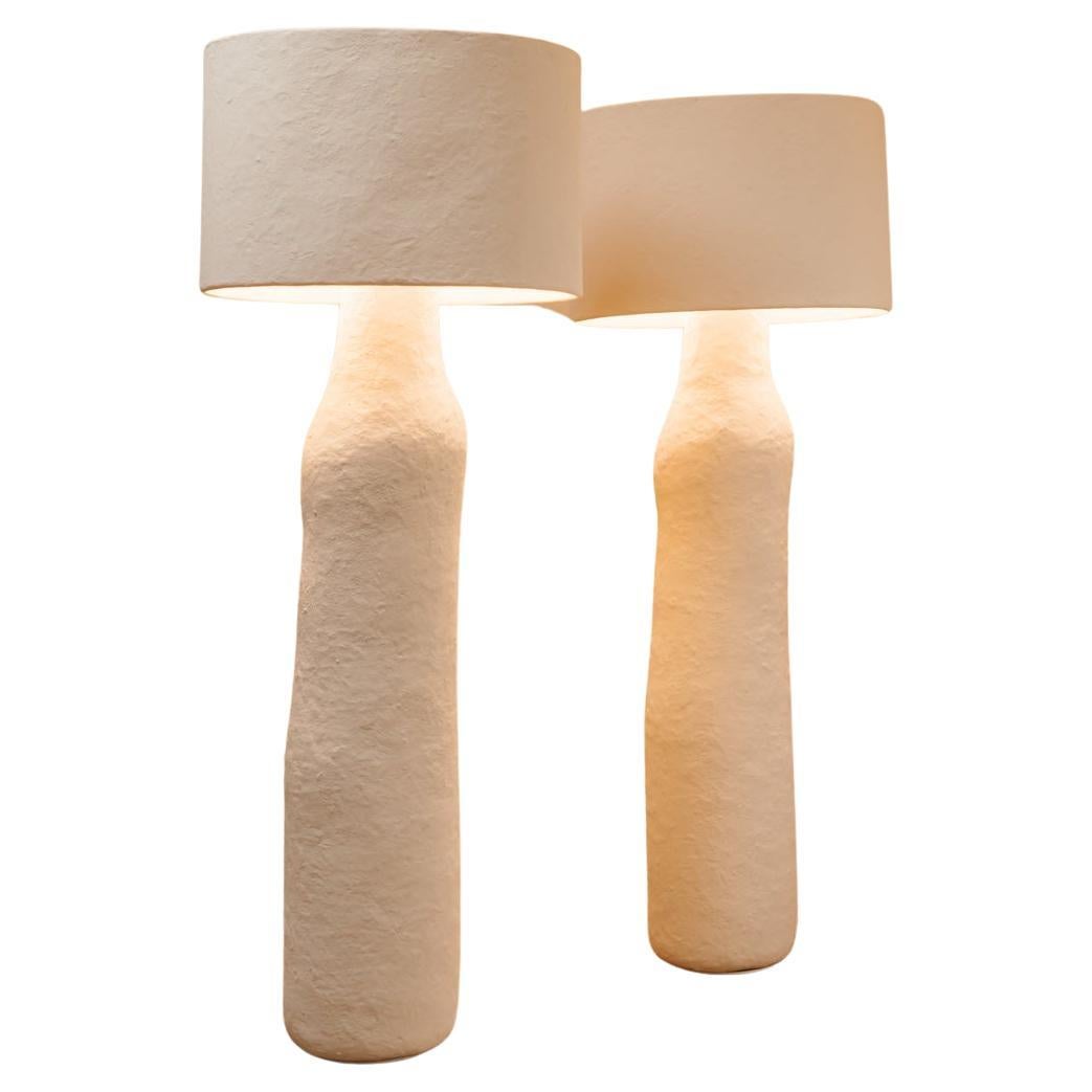 Contemporary Papier Maché Floor Lamp For Sale