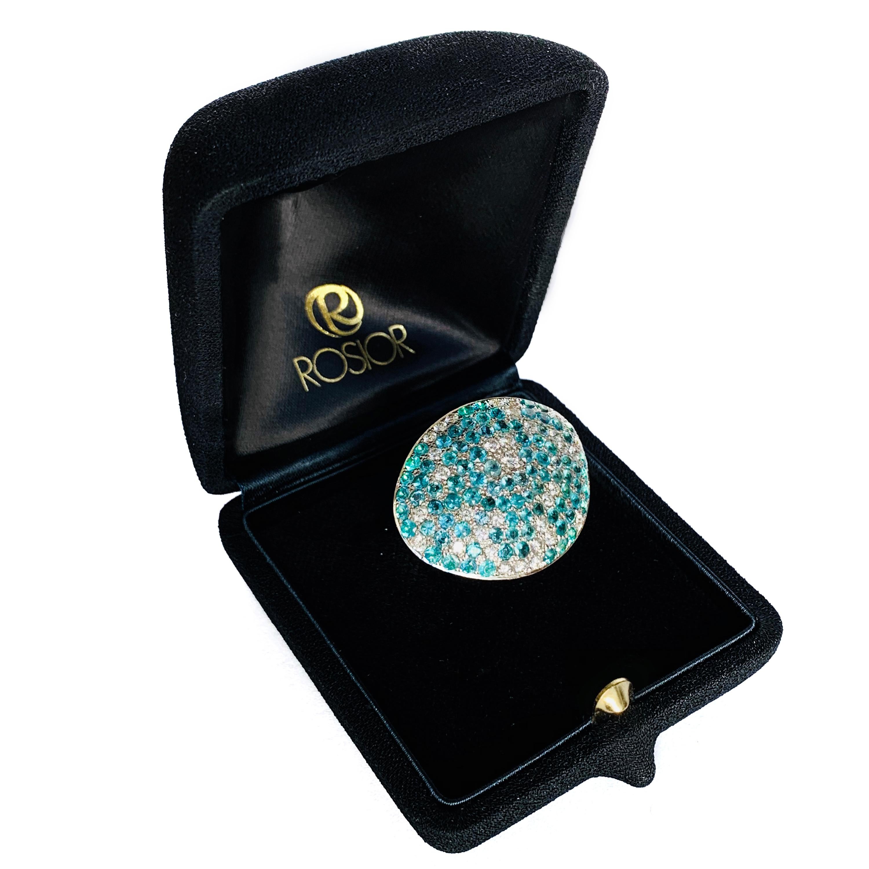 Rosior one-off Paraiba Tourmaline and Diamond Cocktail Ring set in White Gold 1
