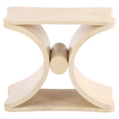 Contemporary Parchment-Covered Stool or End Table