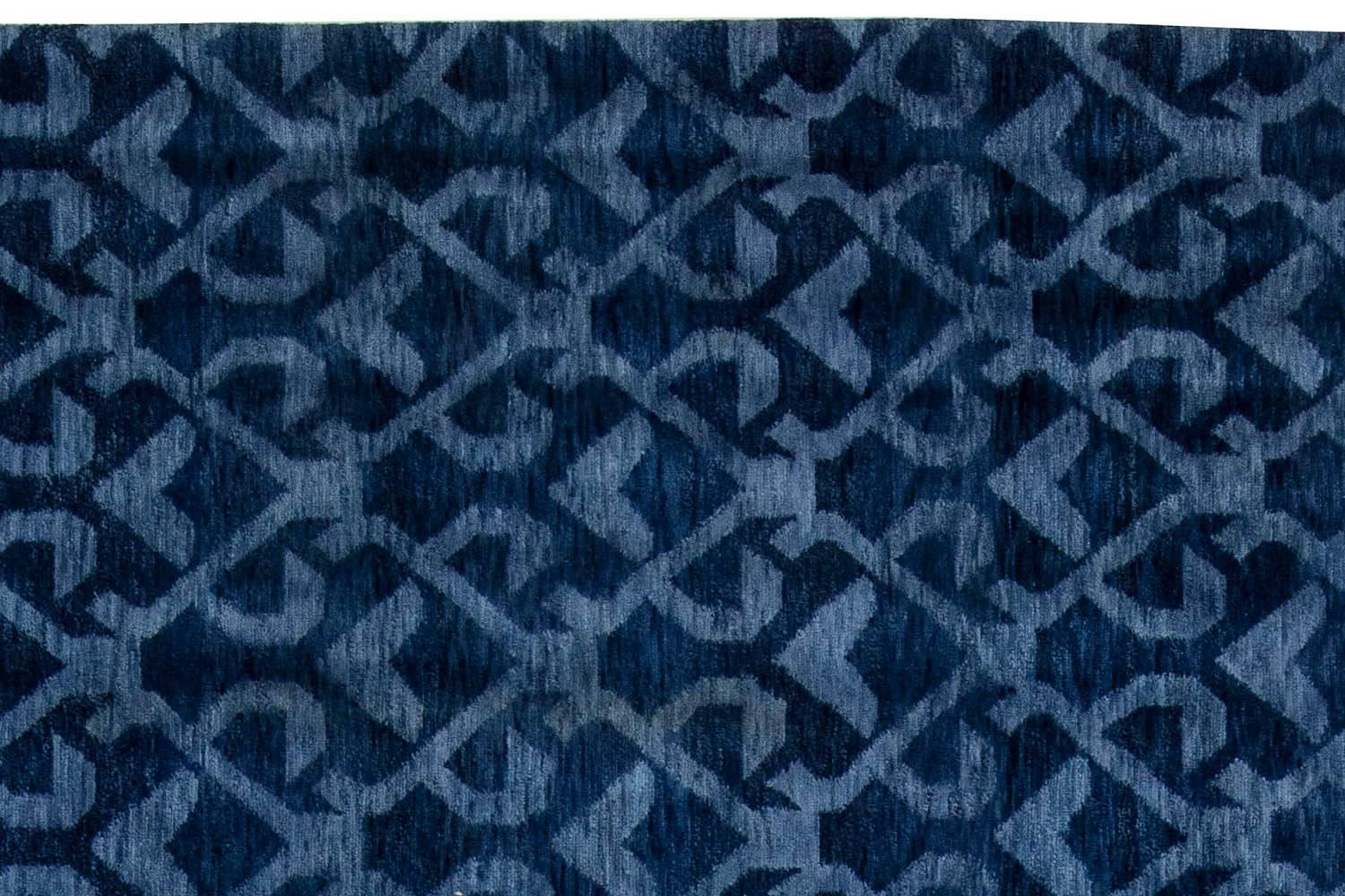 Hand-Knotted Contemporary Pashmina Euro Blue Rug by Doris Leslie Blau For Sale