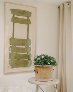 contemporary pastel and charcoal on rice paper ... the french chair ..