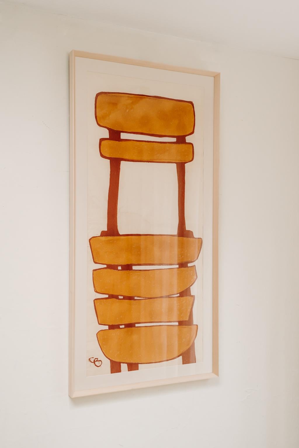 Contemporary Pastell und Kohle auf Reispapier ... the french chair ...  (Handbemalt) im Angebot