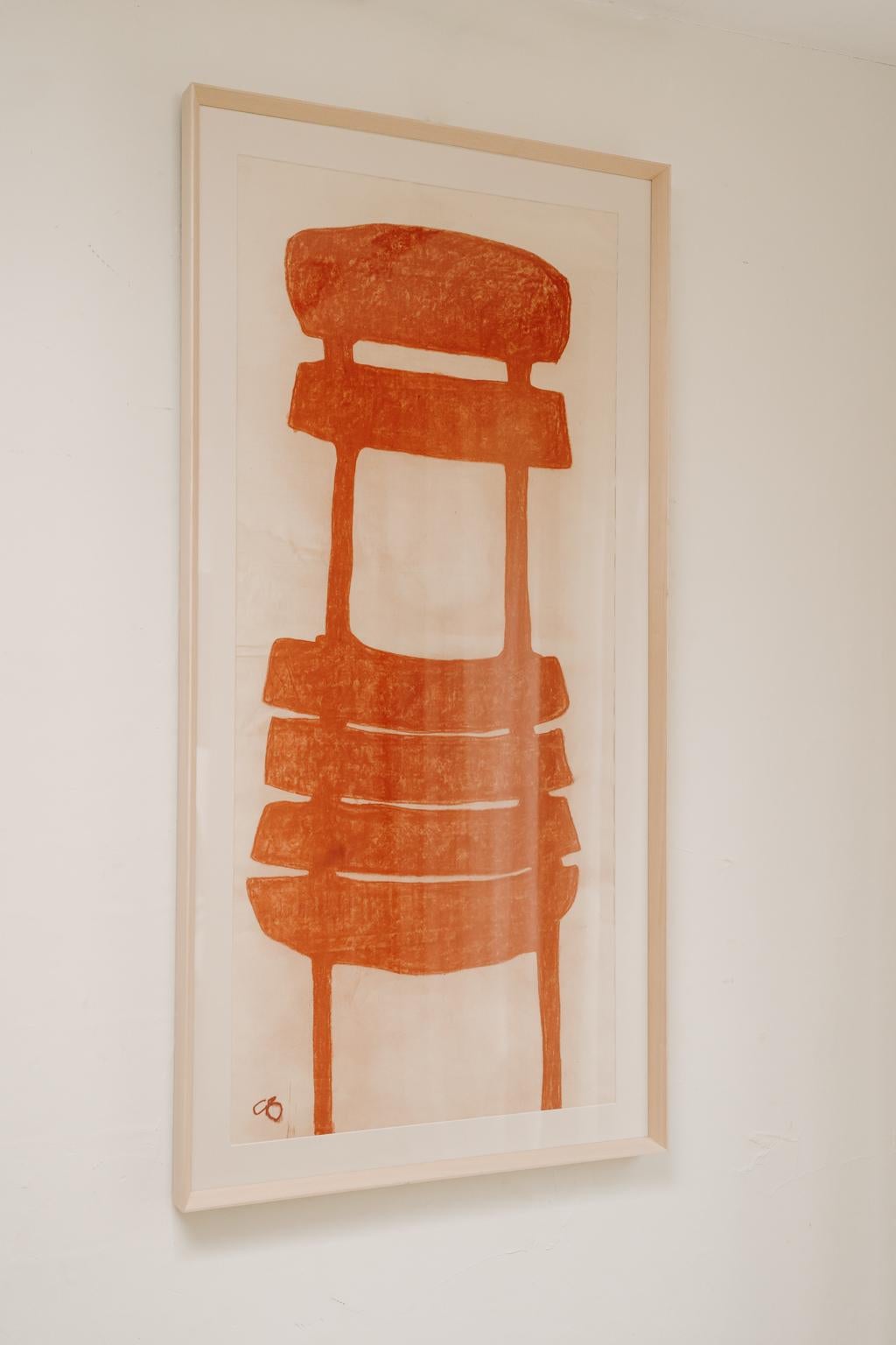 Contemporary Pastell und Kohle auf Reispapier ... the french chair ...  im Zustand „Neu“ im Angebot in Brecht, BE