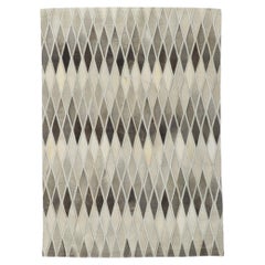 Nouveau tapis contemporain en cuir de vache patchwork de style moderne