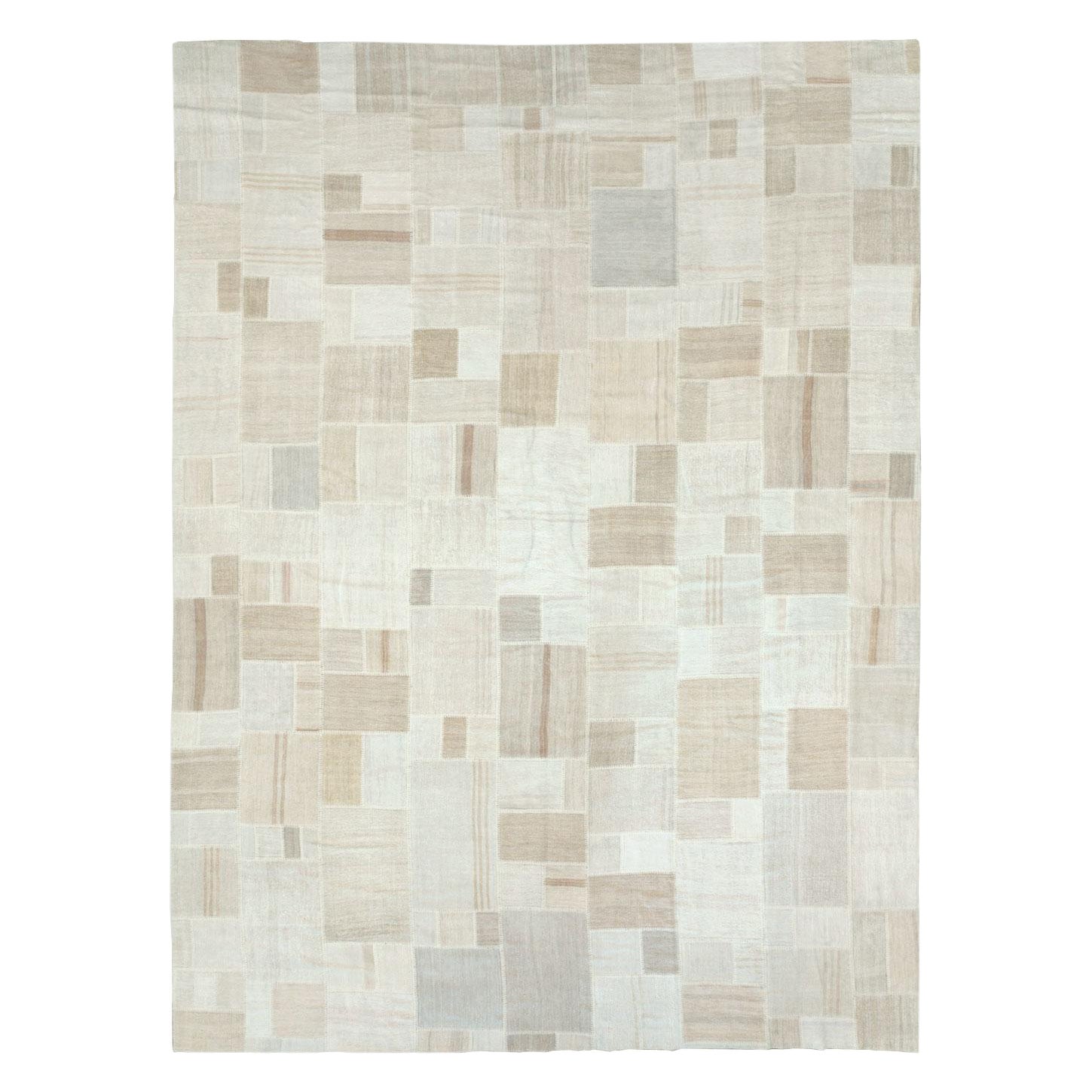Tappeto contemporaneo in stile patchwork turco a tessitura piatta Kilim di grandi dimensioni per una stanza