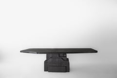Contemporary 'PATHOS' Dining Table by Eichkorn, Burnt Ash Wood, Customizable