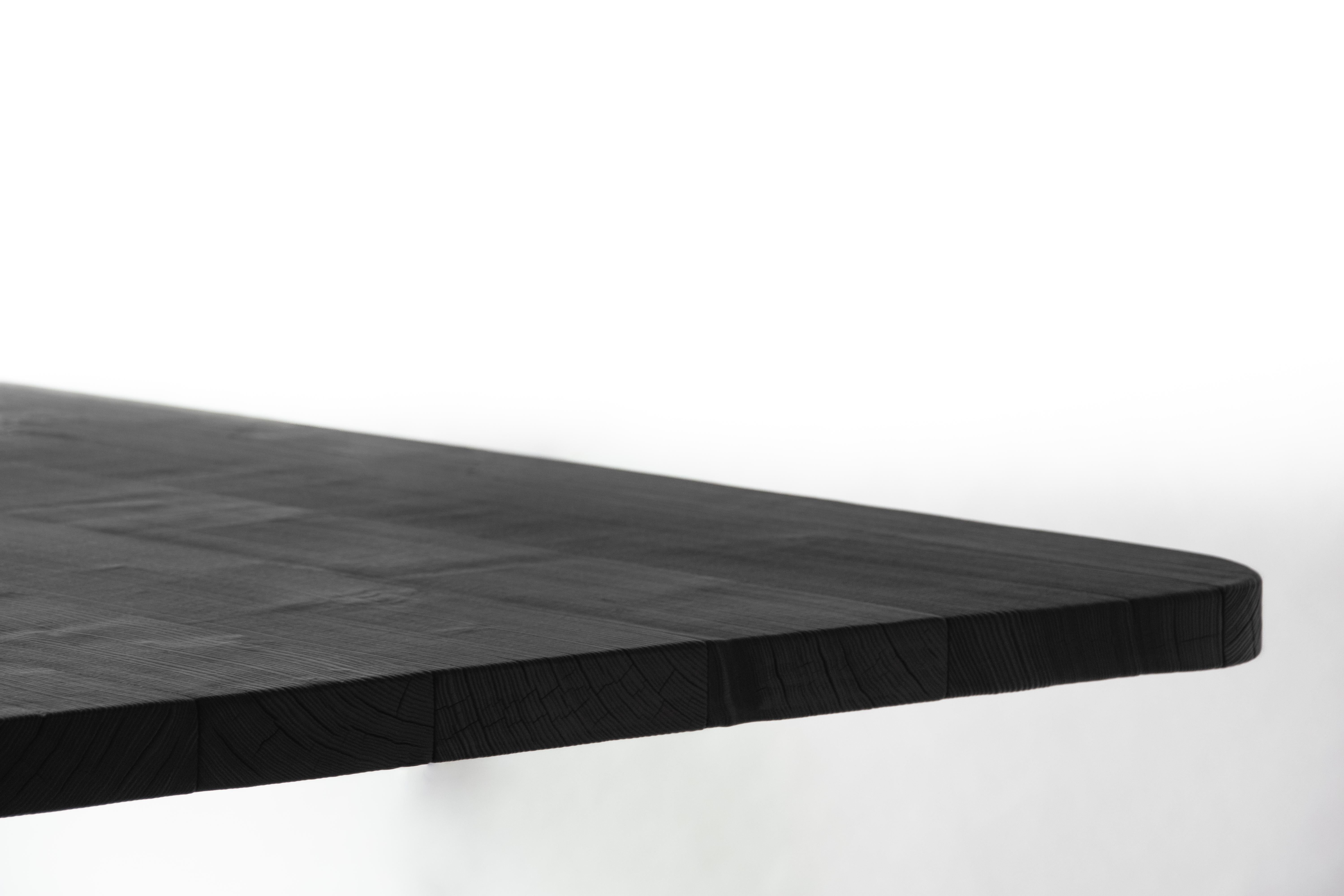 Contemporary 'PATHOS' Dining Table by Eichkorn, Burnt Ash Wood, Customizable For Sale 1