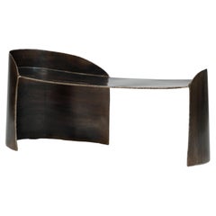 Contemporary Patinated Brass Calle Bench with organic shape
