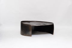 Contemporary Patinated Brass Calle Coffee Table with organic shape