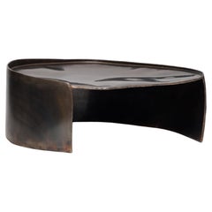 Contemporary Patinated Brass Calle Coffee Table with organic shape