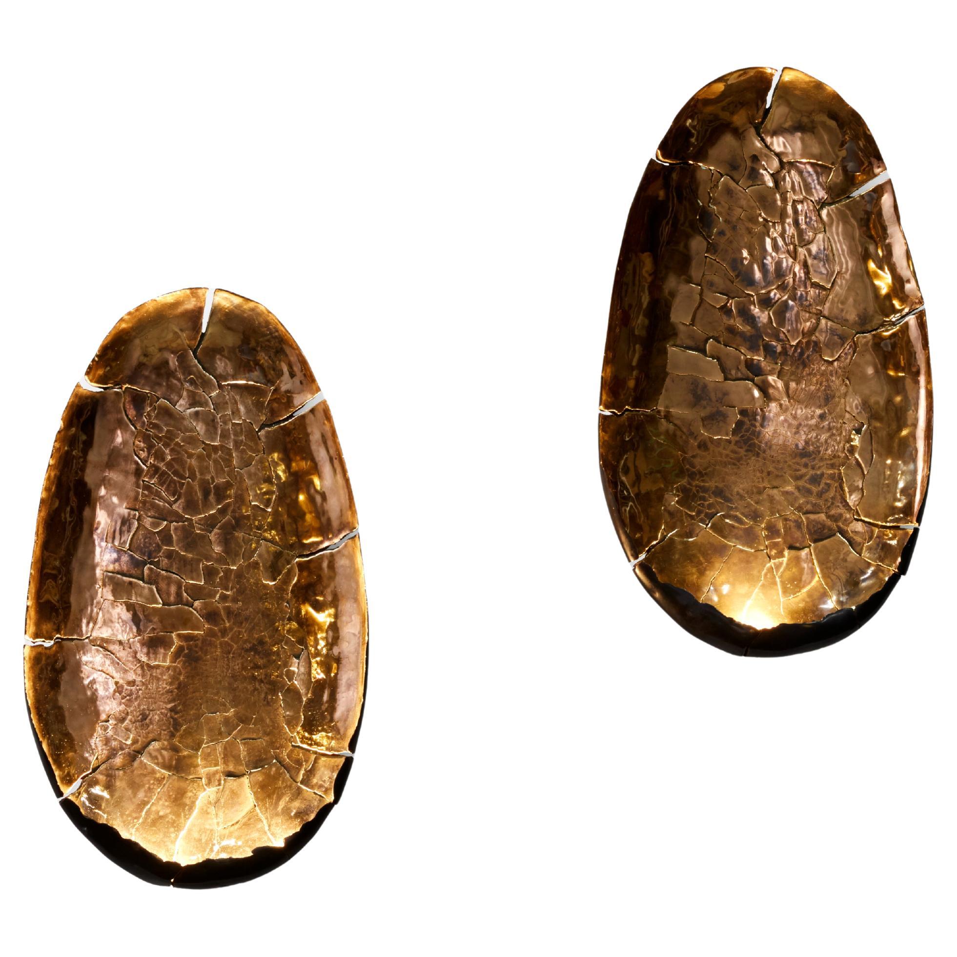 Appliques contemporaines en bronze patiné par Erwan Boulloud, France en vente