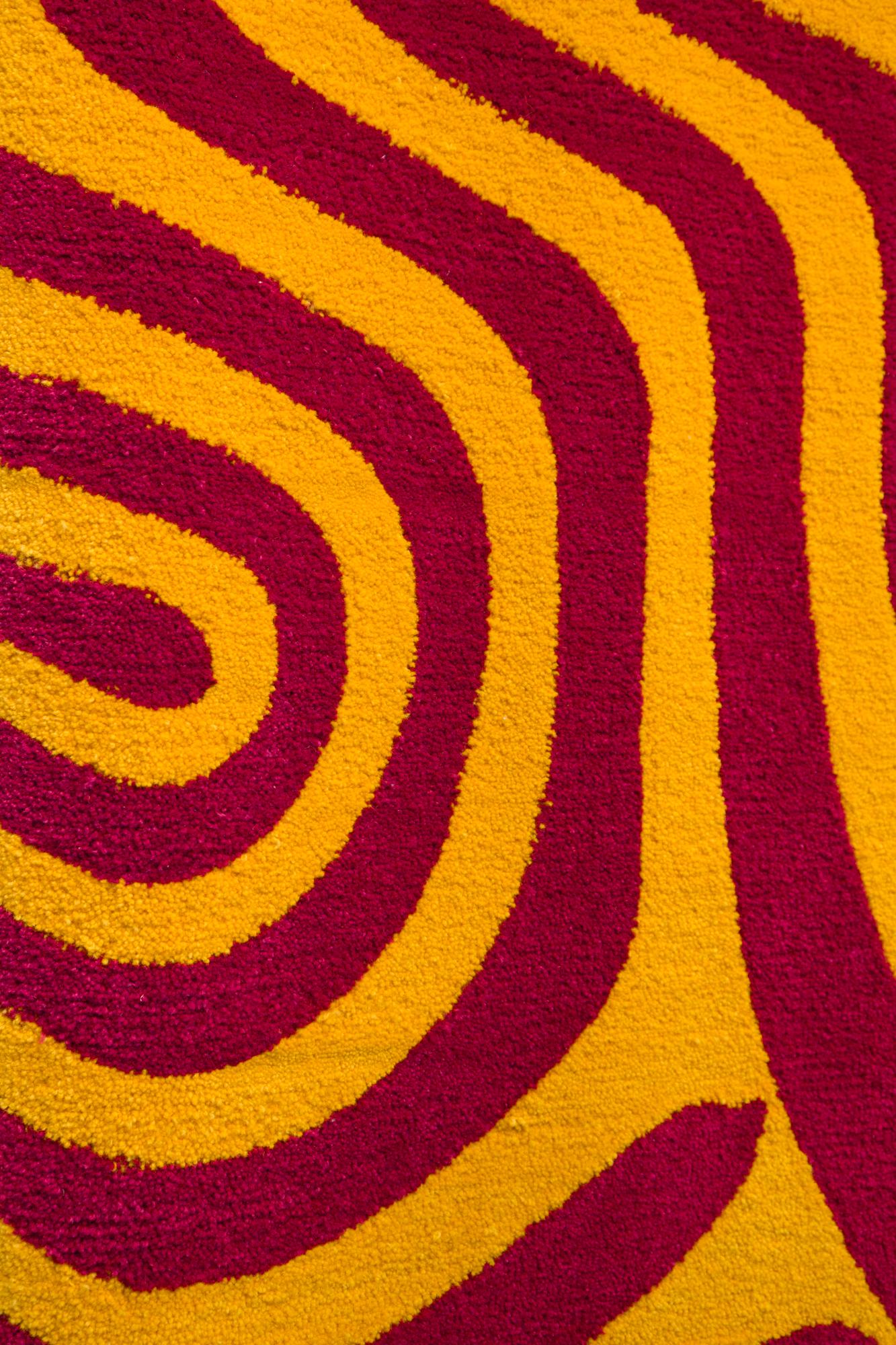 Moderne Tapis de sol à motif Contemporary, touffeté en laine de Nouvelle-Zélande en vente