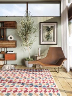 Contemporary Scandinavian Pattern Hand Knotted Wool Rug, Modern, in Stock