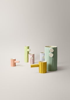 Contemporary Peach Blush Paper Clay Sculpture PINO MONO