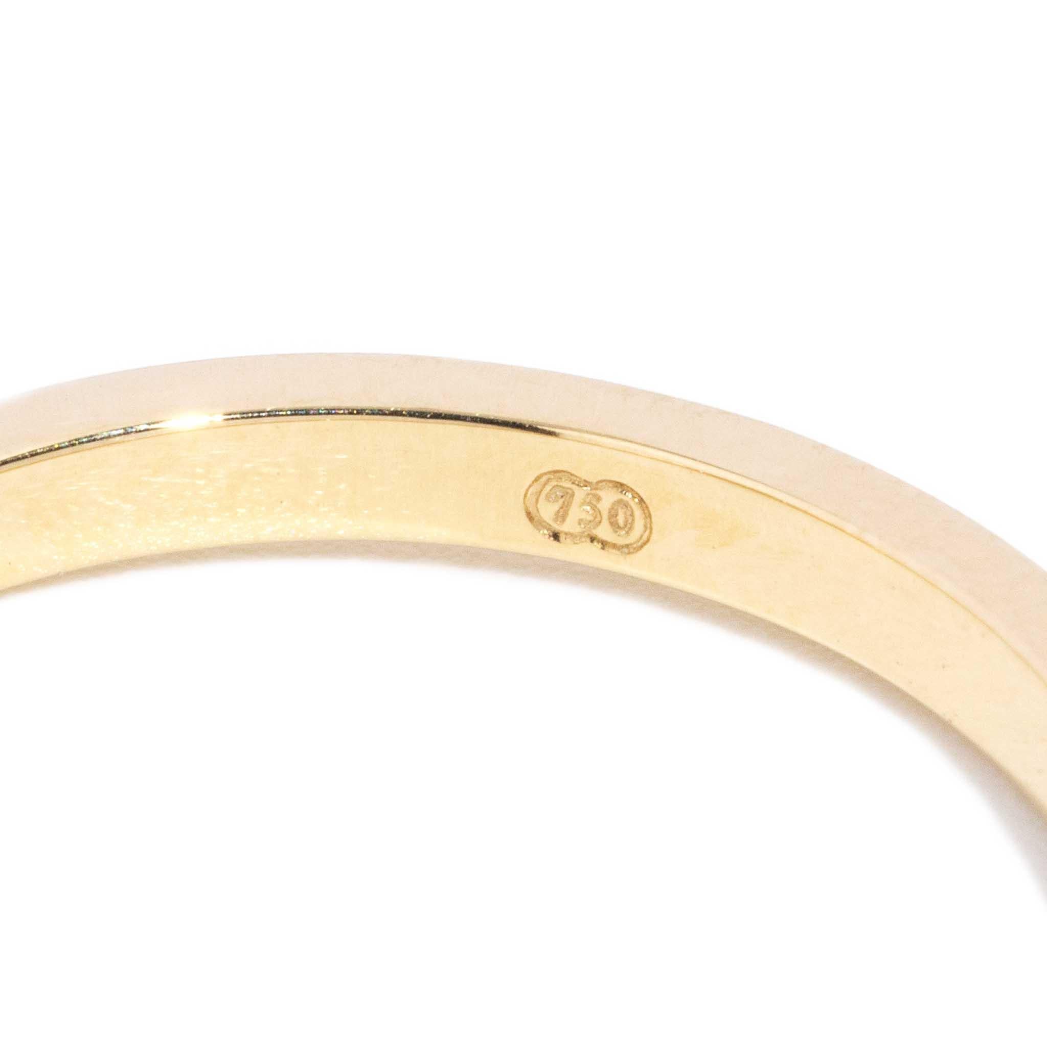 Anello impilabile con diamanti taglio a pera in oro 18 carati in vendita 4