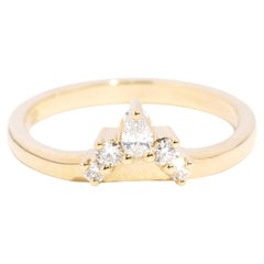 Contemporary Pear-Cut Diamond Stacking Ring 18 Carat Gold