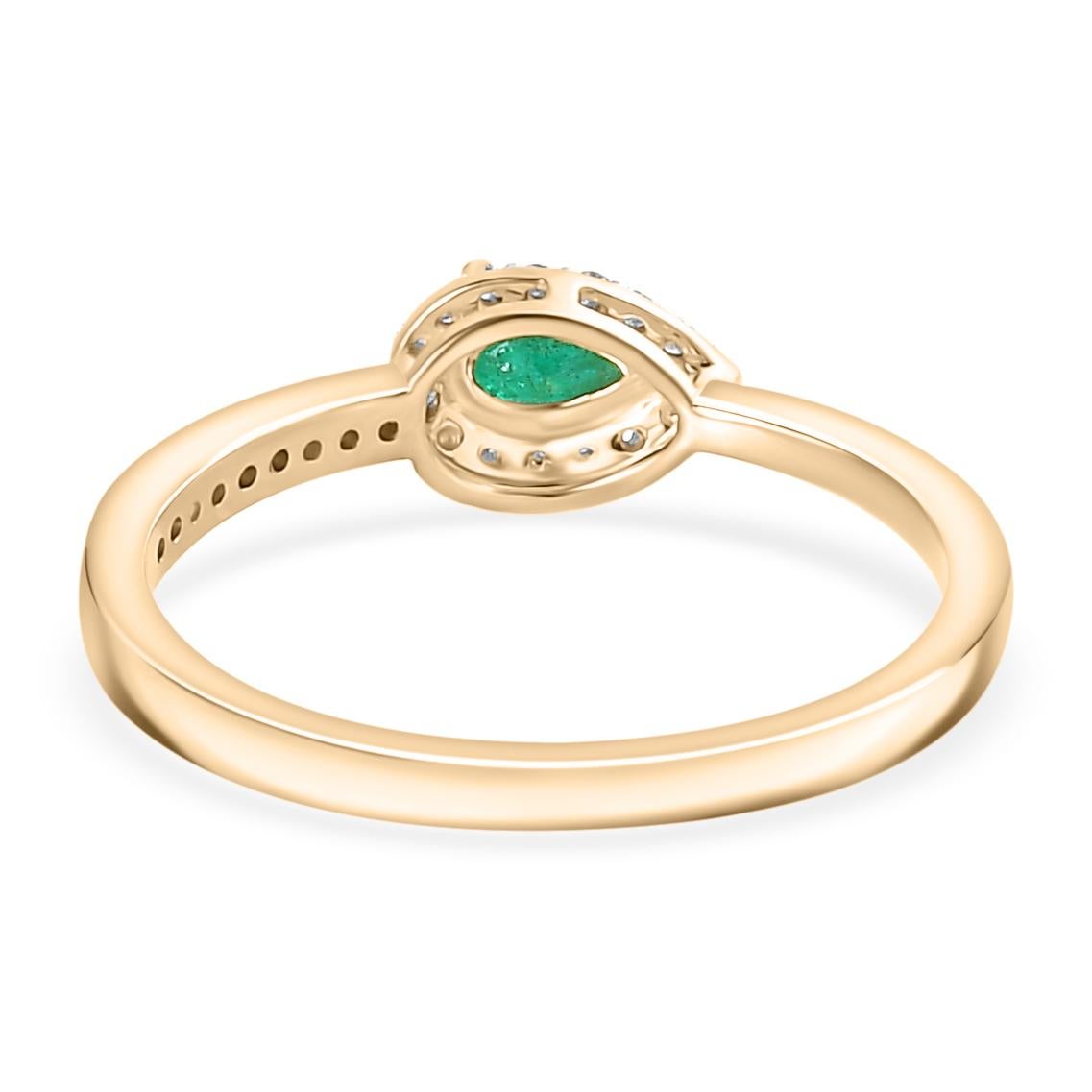 Im Angebot: Contemporary Pear-Cut Emerald Diamond Wedding Ring in 18k massivem Weißgold () 5
