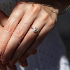 Contemporary Pear Cut Pink Diamond 18 Carat White Gold & Rose Gold Cluster Ring