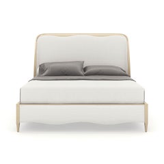 Contemporary Pearl Finish Queen Bed
