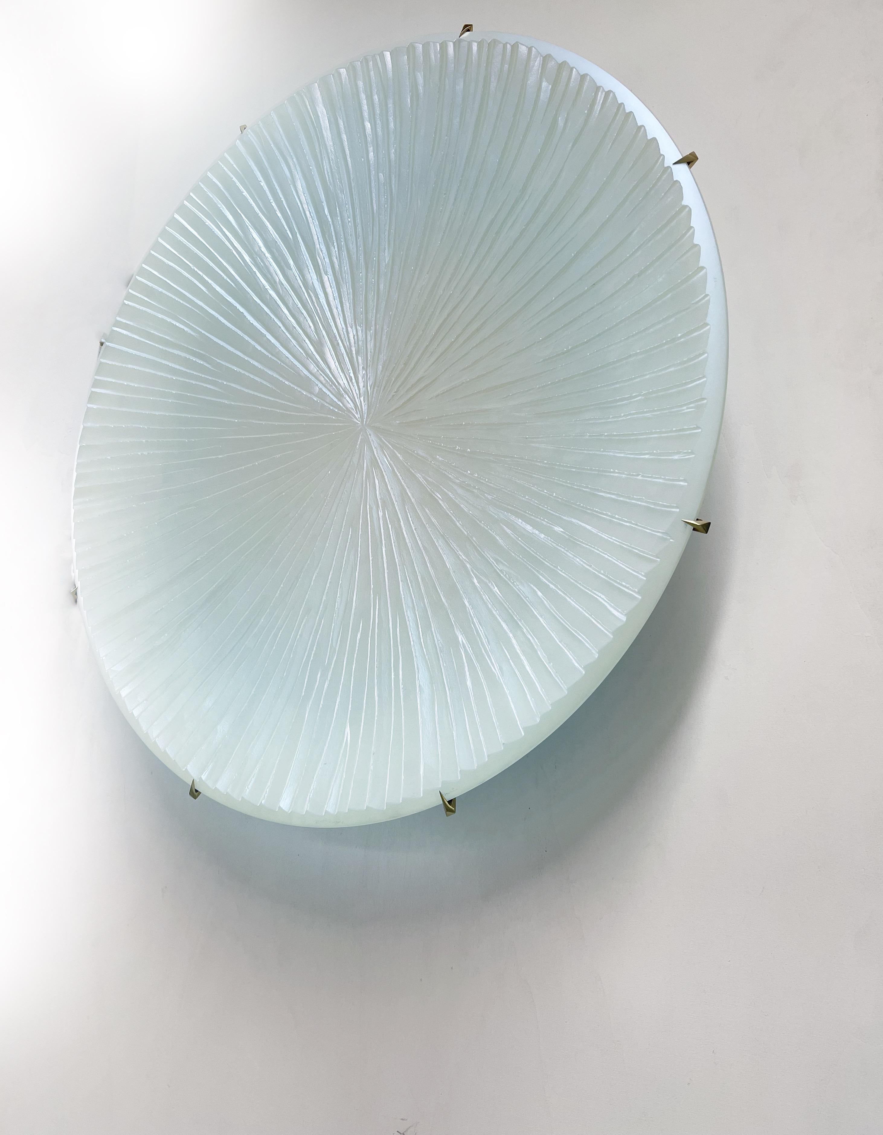 Italian Contemporary Pearly White Concave Wall Plate by Ghiró Studio For Sale
