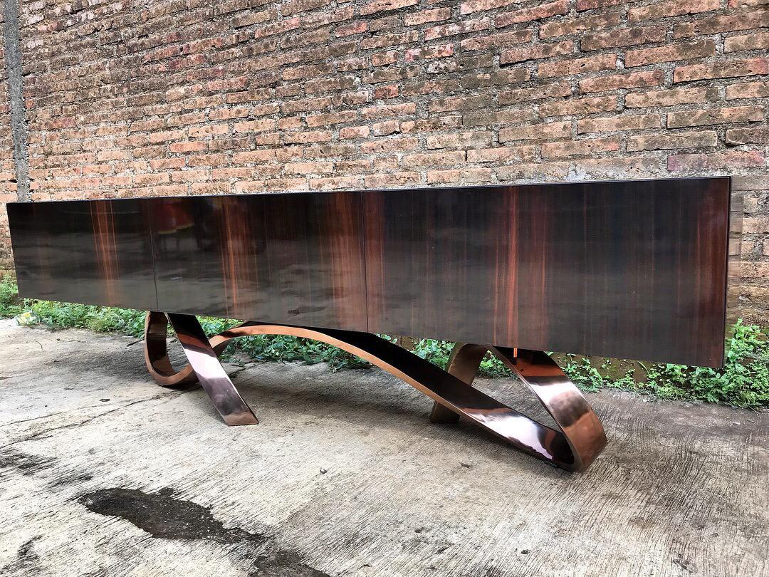 Contemporary Penance Sideboard or Console in Ebony and Copper In New Condition In Husavik, IS