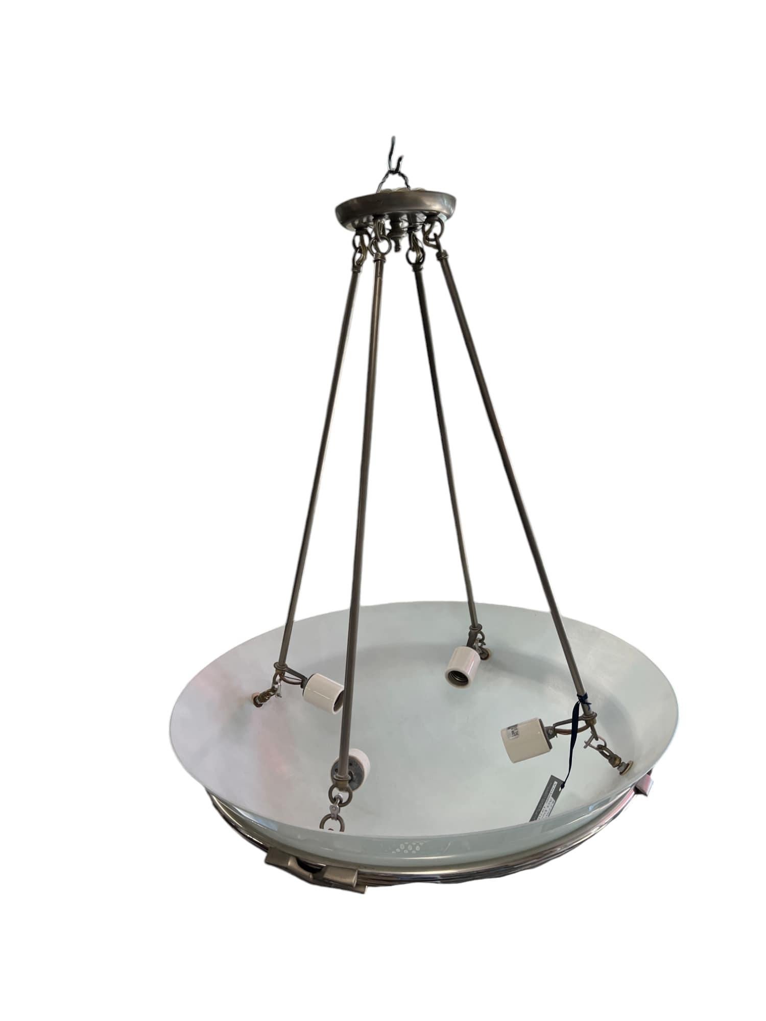 Lampadario a sospensione contemporaneo con cupola di vetro opaco invertita in vendita 8