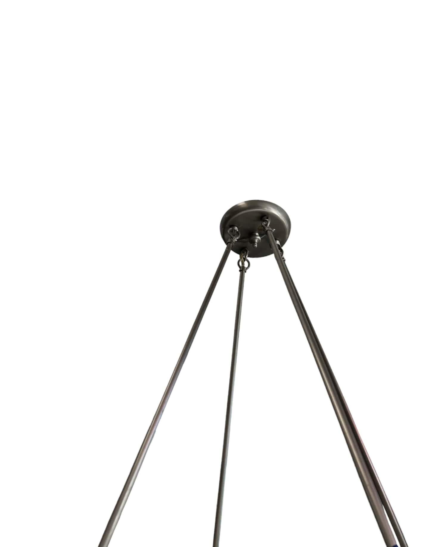 Lampadario a sospensione contemporaneo con cupola di vetro opaco invertita in vendita 9